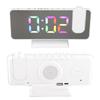 RGB Digital Alarm Clock Mirror Surface Adjustable Brightness Modern Desk Clock with 180 Degree