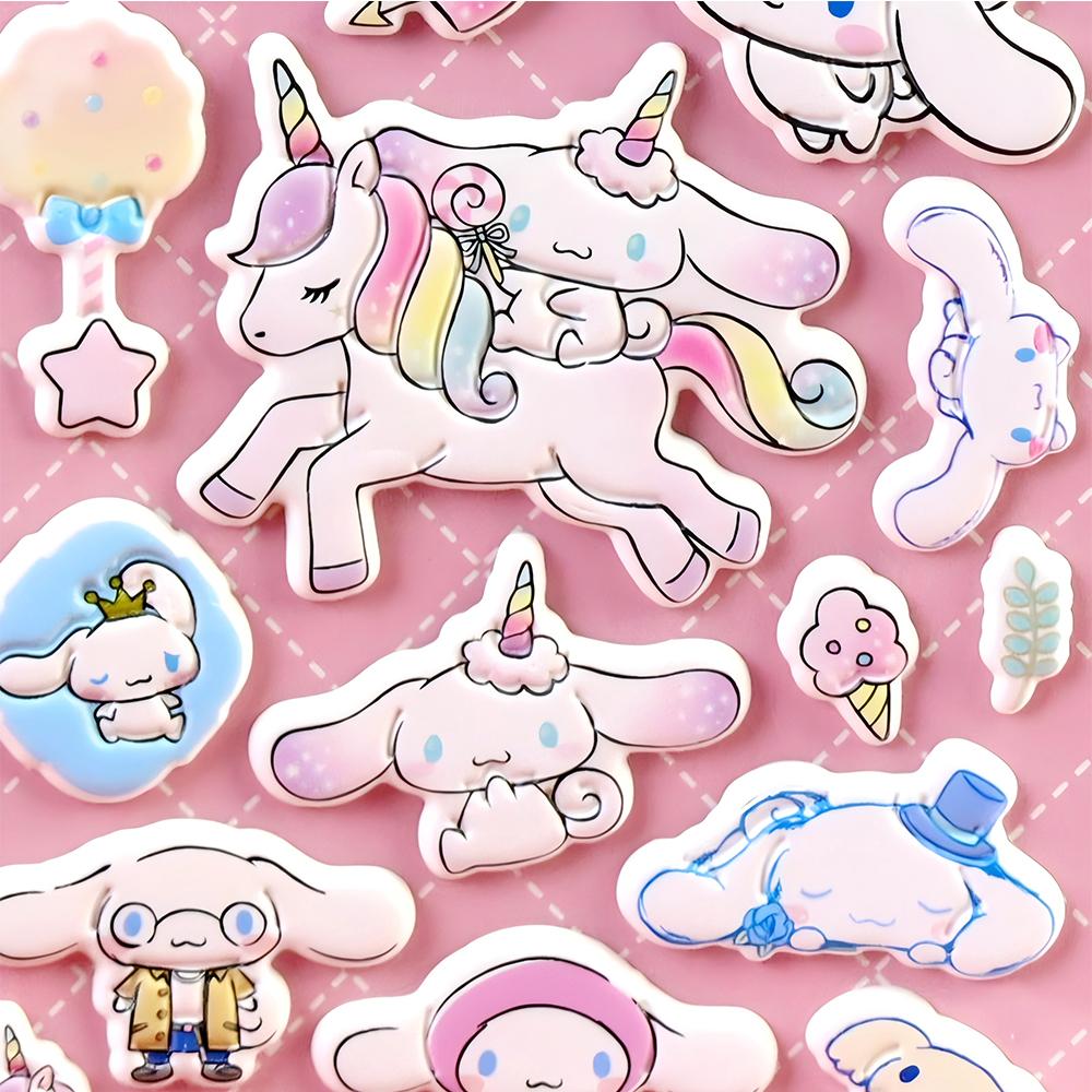4 шт. Забавные Милые Мультяшные Наклейки-Пузыри Sanrio Киннаморолл 3D Наклейки для DIY Ноутбука Телефона Холодильника Кавайная Декорация Объемные Наклейки Подарки
