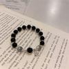 Exquisite Black  Beaded Bracelet For Women Ins Style Trendy Cool Bracelet  Simple Jewelry Party Gift