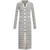 Vintage Polo Collar Cardigan Striped Dress Jacket Women's Autumn and Winter New High-end Design Hip Skirt Women