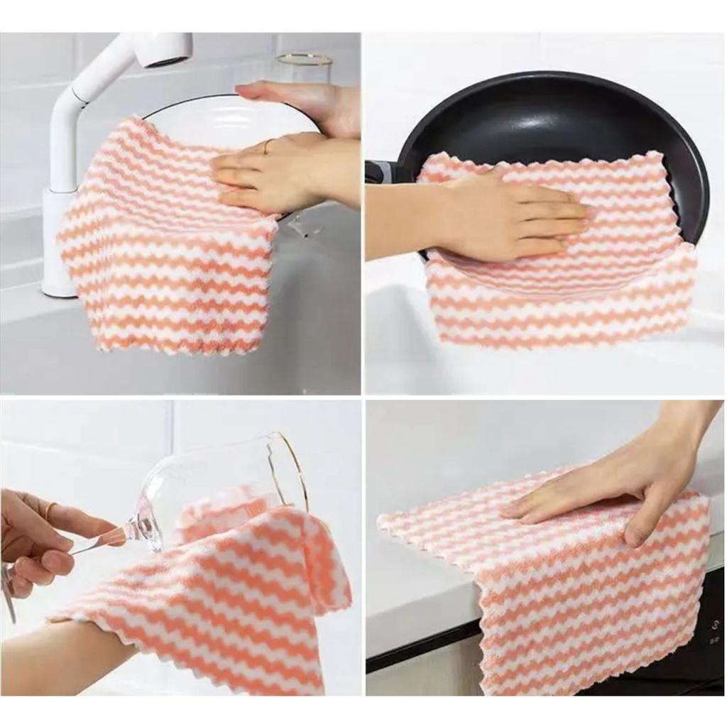 Коралловый флис Water Ripple Ультратонкое волокно для мытья посуды Утолщенная ткань