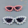 Kids Flower Sunglasses Girls Cat Eye Frame Glasses Children Cute Daisy Shades Outdoor UV Protection Party Eyewear