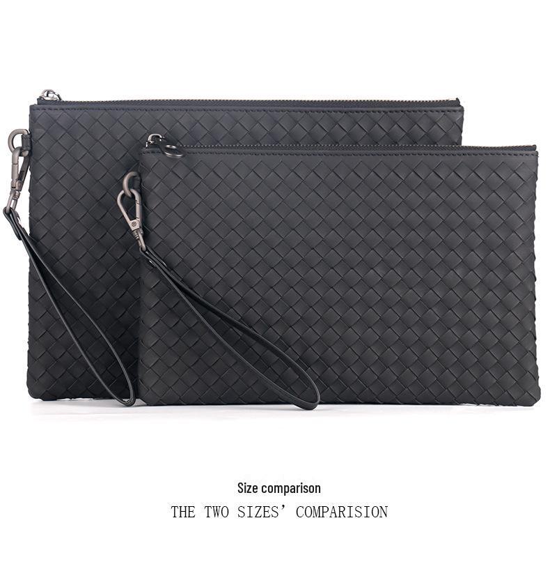 Мужской плетеный клатч из вощеной кожи, весна/лето 2025 г. — большой конверт и сумка для iPad