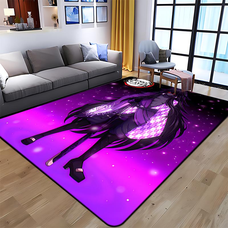 Demon Slayer Art Print Floor Mat Living Room Game Room Carpet Camping Picnic Mat Doormat Floor Mats Anime Room Decor Area Rug