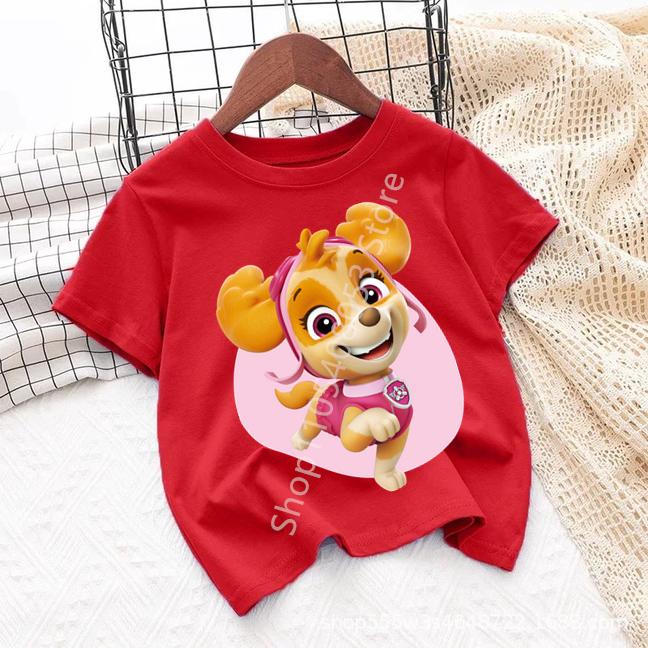 Paw Patrols Baby TShirt Girls Boys Clothes Cartoon Anime Chase Skye Figure Printed Toddler Tops Summer Clothes Gift