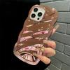 Роскошный глянцевый чехол с волнистым узором для iPhone 15 14 13 12 11 Pro Max, модный яркий бампер 2 в 1, противоударный чехол из ТПУ