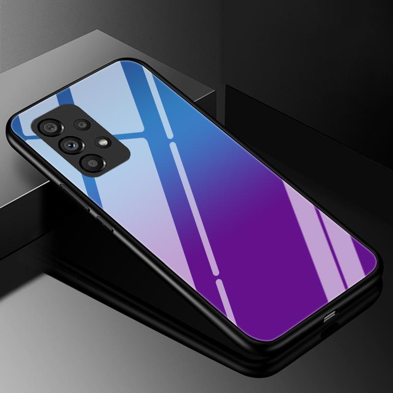 Чехол-бампер из градиентного закаленного стекла для Samsung Galaxy S23 S22 Ultra S21 FE S20 S10 5G S10e S8 S9 Plus S7 Edge Защитное стекло
