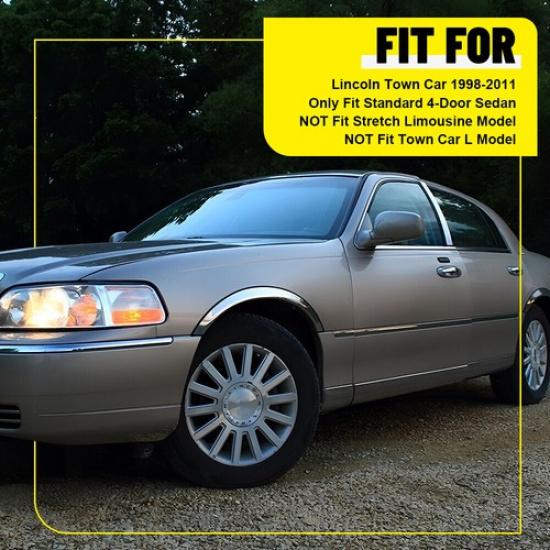 6 шт. Хромированные стойки кузова Накладки на стойки дверей Для Lincoln Town Car 1998-2011 США