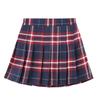 Chickiddos Плиссированная юбка для школьницы, юбка с внутренними шортами, школьная форма JK, темно-синяя с красным, размер 120, для девочек, школьная, для подростков, для женщин, А-силуэт