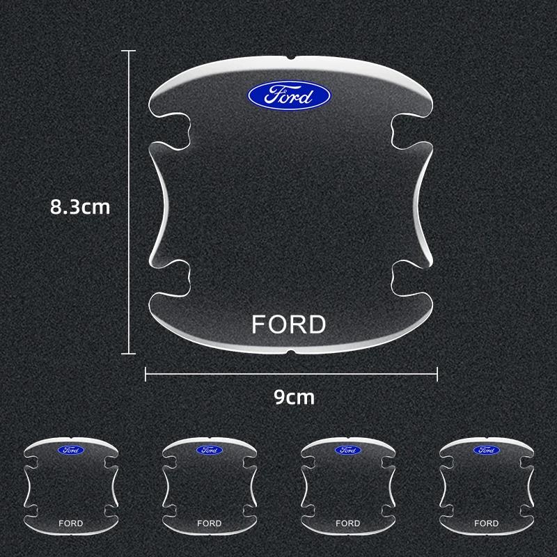 Car Sticker 4Pcs Transparent Car Door Handle Bowl Protector Film Anti-Scratch Sticker For Ford Ecosport Edge Figo Flex Focus Fus