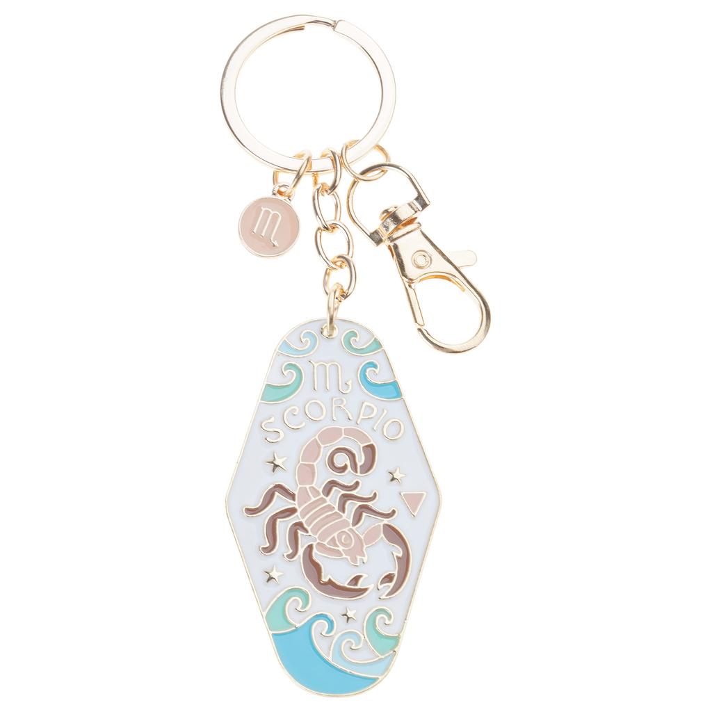 Chinese 12 Constellation Alloy Keychain Enamel Hanging Carabiner For Bag Decoration Birthday Gift Rustproof Metal Charm