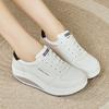 Women Platform Casual White Leather Elevator Shoes Thick Sole Height Increase Sneakers
