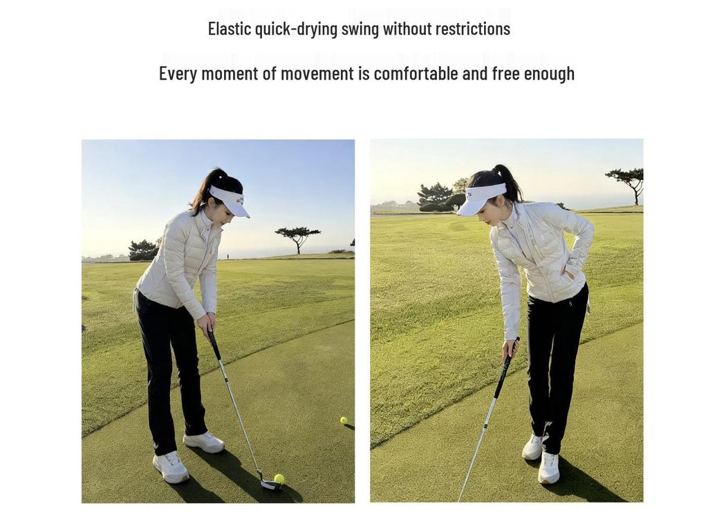 TASHI GOLF Женский зимний теплый стройнящий пуховик и комплект брюк с высоким поясом на флисе