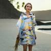 Women's summer swirl print dress elegant casual oversized holiday beach dress new long scarf