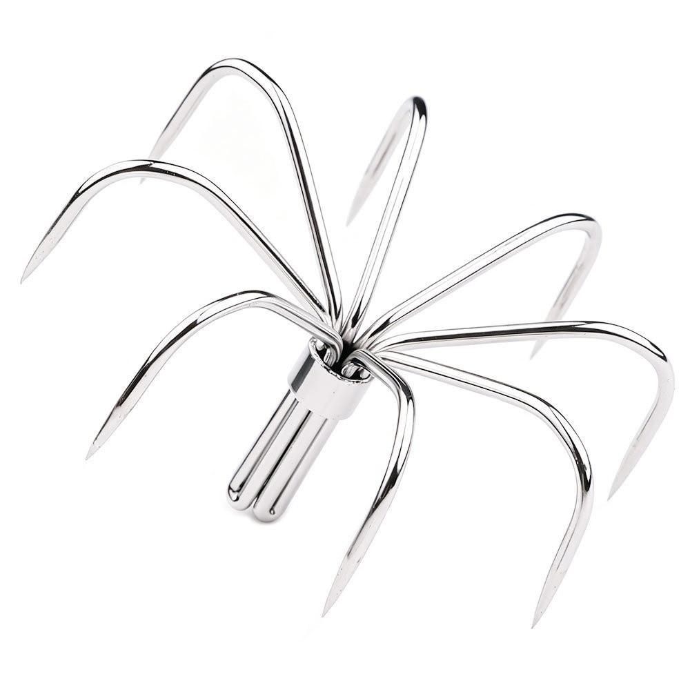 10pcs Pack Stainless Steel Squid Fishing Hooks 12 Claws Umbrella Needle Hooks Saltwater Fishing