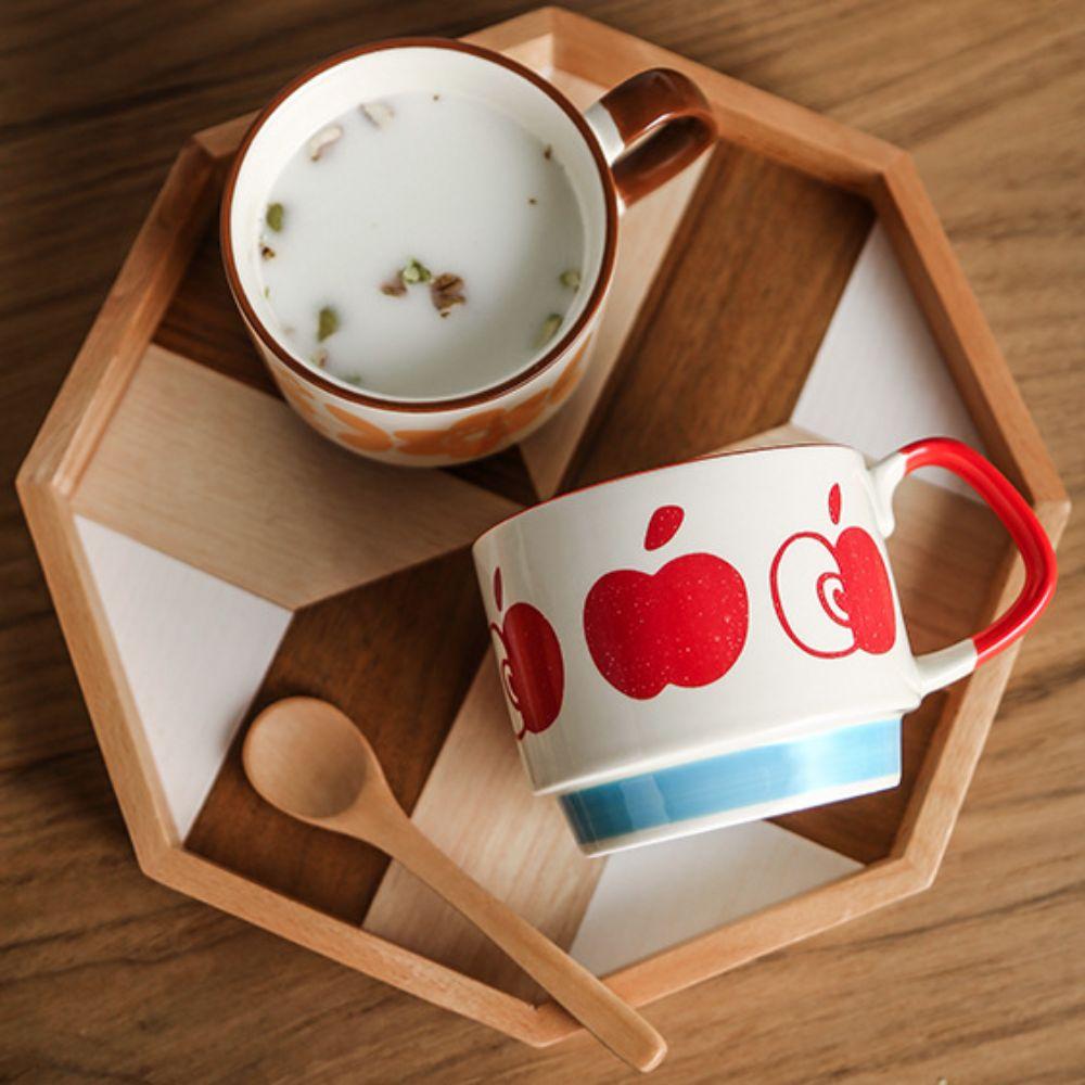 Underglaze Painting Japanese Coffee Mug 300ml Tea Cup Simple Milk Oatmeal Cup Office