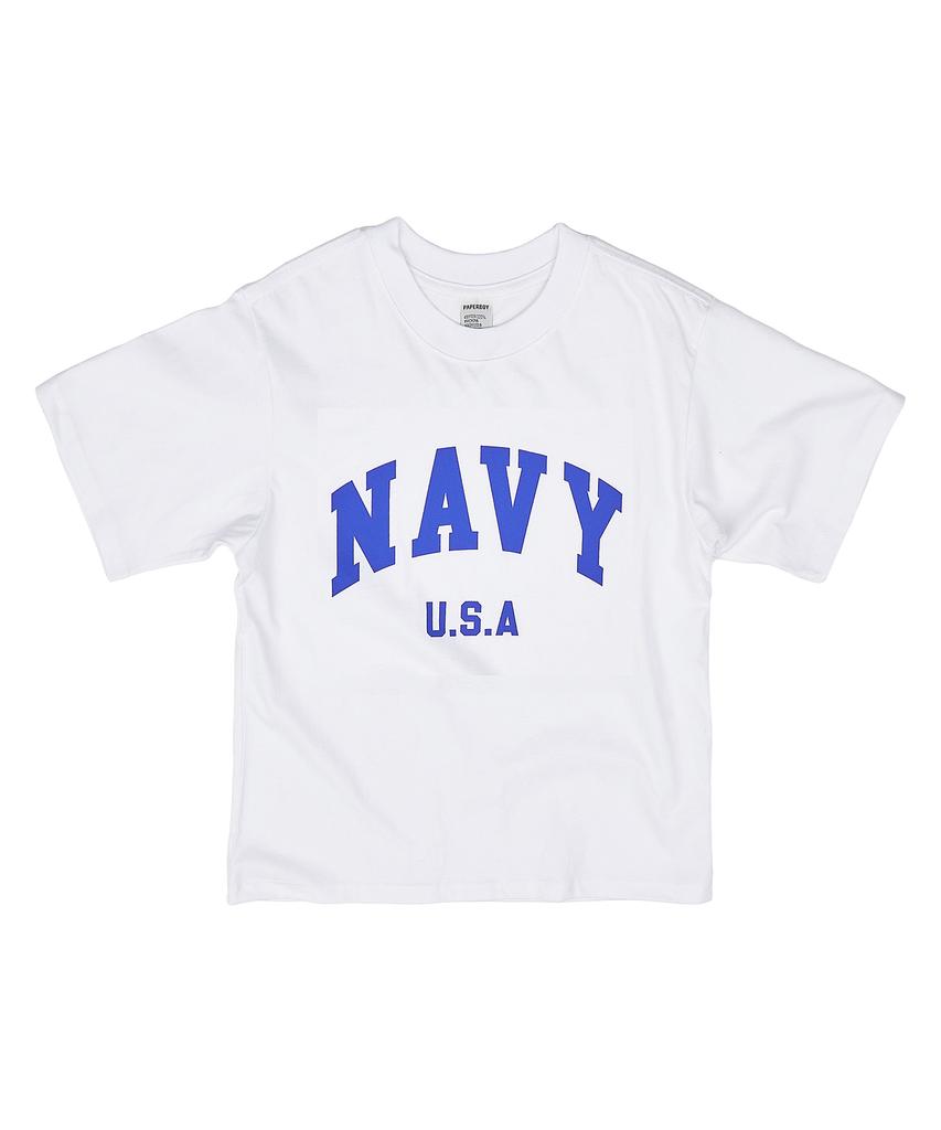 PAPERBOY Navy U.S.A Short Sleeve T-Shirt - White & Navy
