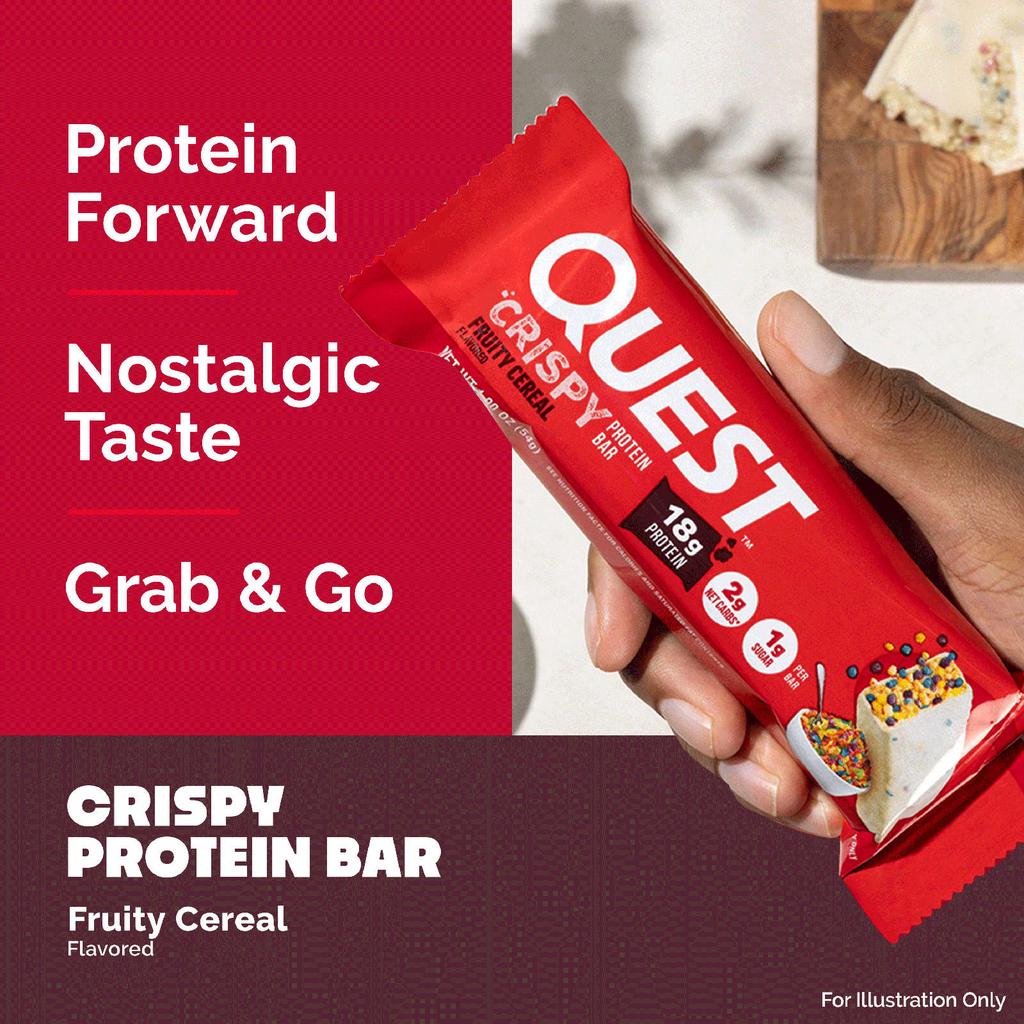 Quest Nutrition, Protein Bars, Crispy Fruity Cereal, 12 Bars, 54g (1.9oz) each