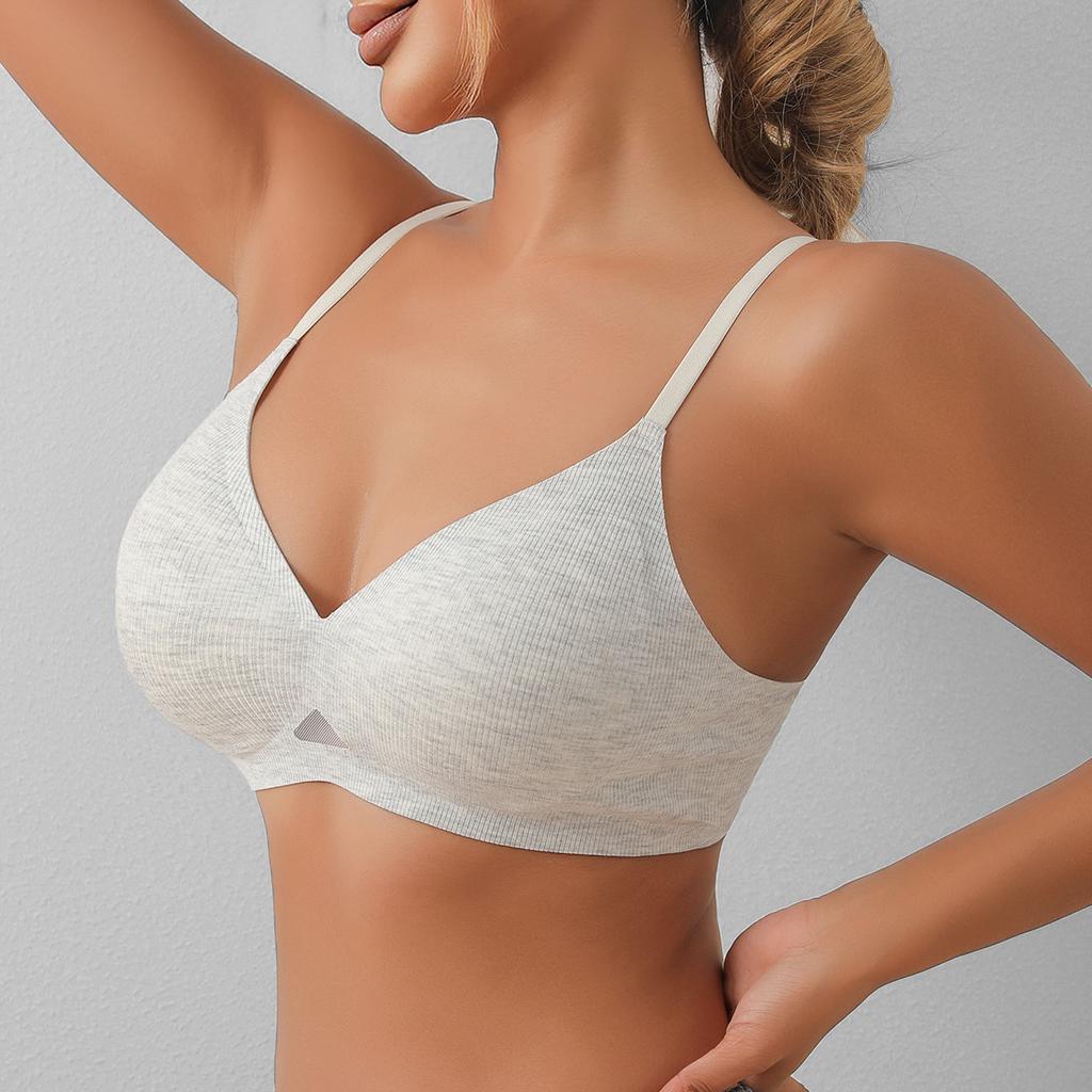 Small Chest Push-up Bra Seamless Thin Shoulder Straps Without Steel Ring Soft Support Upper Support Anti-sagging Adjustable Bra