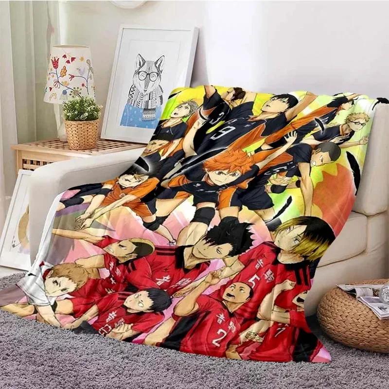 Volleyball Anime Plaid Haikyuu Blankets Coral Fleece Plush Decoration Miya Atsumu Manga Soft Throw Blankets for Bed Travel Quilt