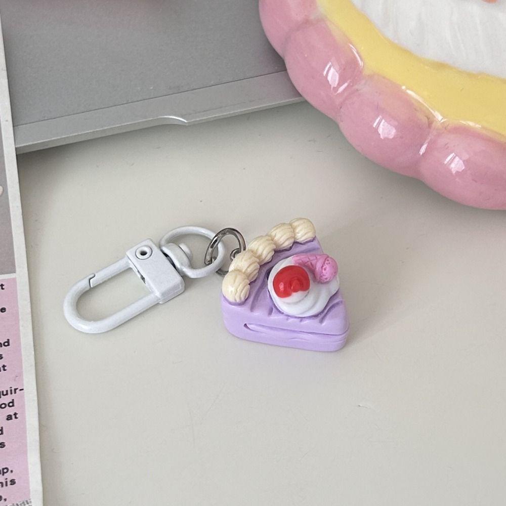Cute Car Keyring Cartoon Party Gift Jewelry Simple Cake Pendant Keychain  Boudoir
