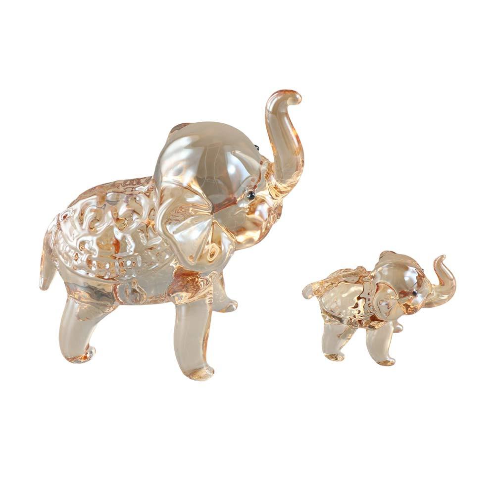 Modern Crystal Elephant Statue Cute Desktop Crystal Ornaments Baby Elephant Ornaments Home