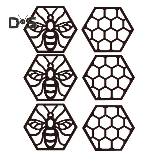 4/6 шт. Подвески в виде пчелиных сот, многоразовые, ажурные, настенные, художественные, шестиугольные, для окон, дверей, прилавков