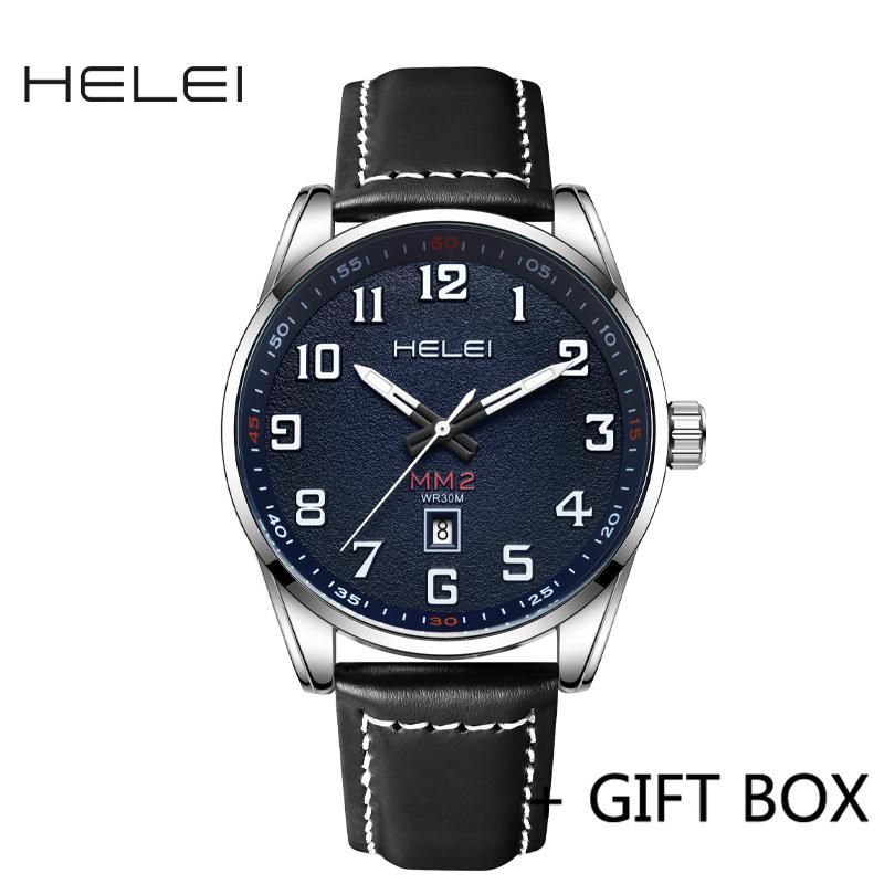 HELEI Men Watch Top Brand Luxury Military Army Waterproof Sport Male Clock Auto Date Quartz Business Original Wristwatch 9016J