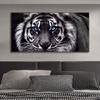 Modern Prints Canvas Art Black and White Tiger Head Painting Wall Art Posters Animal Art Picture Cuadros For Home Decor