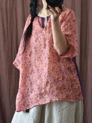 Женские футболки с цветочным принтом Рами, футболки с короткими рукавами, летняя винтажная женская одежда, свободные футболки