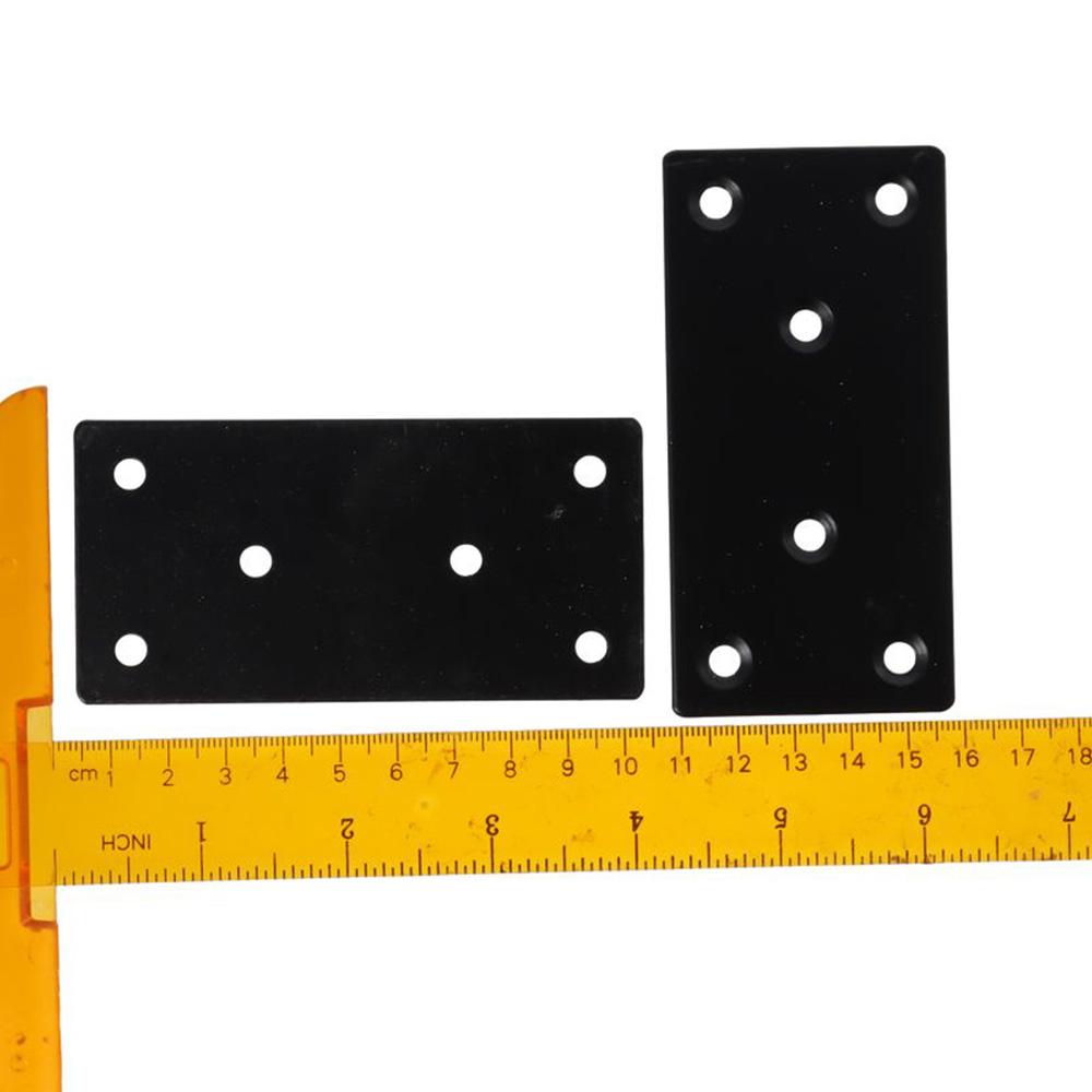 4PCS 100 X 50 mm Metal Bracket Black Fixing Joining Plate Smooth Surface Flat Mending Plate Chair