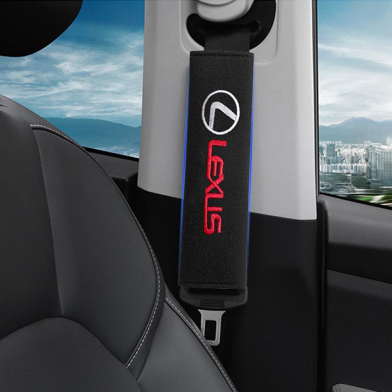 Interior Stickers 2Pcs Car Seat Belt Shoulder Pad Protective Cover Car Accessories For Lexus ES RX NX LS UX LM LX GX LC RZ IS CT