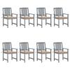 VidaXL Set of 8 Garden Chairs with Cushions, Patio Seats, Dining Chairs, Outdoor Patio Furniture, 3078225