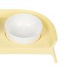 Double Dog Water Food Bowls Elevated Neck Protection Pet Double Bowl for Dogs Cats Pets Yellow White