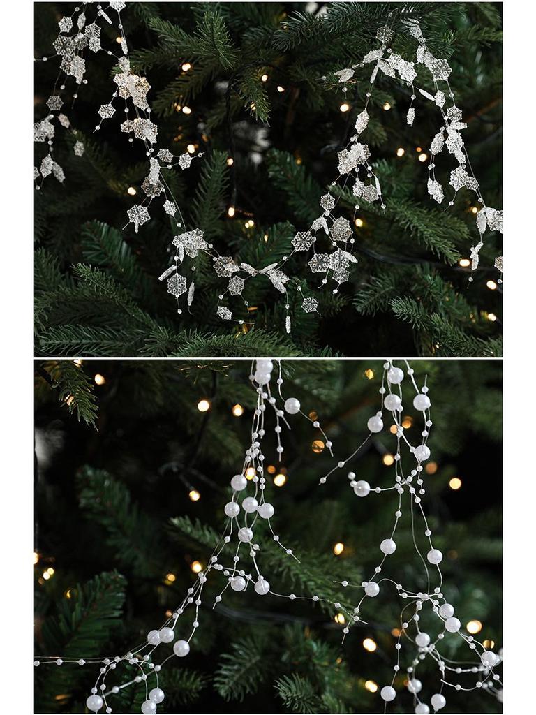 Pearl Chain Bead String Icicle Pendant for Christmas Tree Ornaments and Wreaths