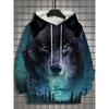 Men's Hoodie 3d Print Animal Tops Wolf Graphics Long Sleeve Hoodie Fashion Casual Autumn Unisex Tops Oversized Hooded Streetwear