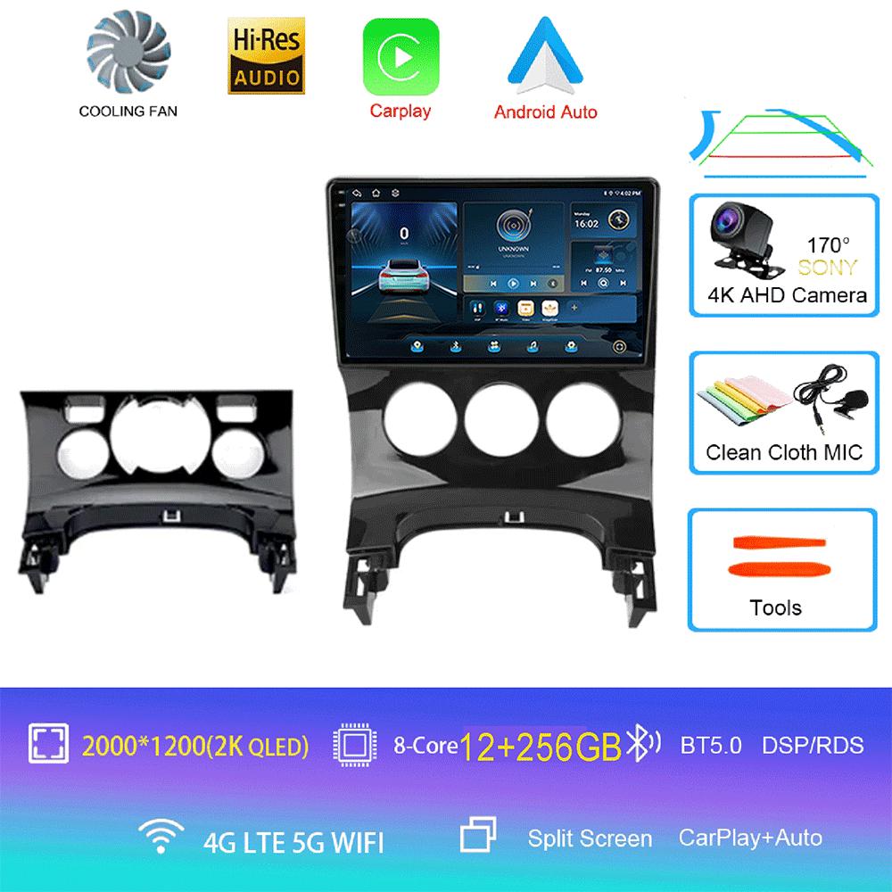 2Din Android 14 Carplay Auto Для Peugeot 3008 2009-2015 Автомагнитола GPS Мультимедийный Видеоплеер Стерео WIFI+4G DSP