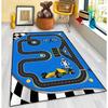 Детский ковер-мат для гоночной трассы - 3D дизайн с изгибом, с гоночной машиной и клетчатым флагом, украшение для дома, напольный коврик для спальни