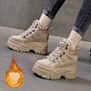 Women 2025 Winter New Warm Fur Shoes High Top Platofrm Winter Sneakers Shoes Causal Female Ankle Snow Boots Zapatos De Mujer