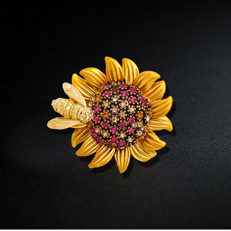 Новая брошь в стиле ретро, элитная и маневренная брошь «Пчела-Маргаритка», женская брошь, брошь «Подсолнух», брошь «Темперамент», брошь-булавка
