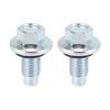 X AUTOHAUX Drain Plug Screw with Seal Ring Stainless Steel Fits M12 X 1.75 Buick Silver Tone 2pcs