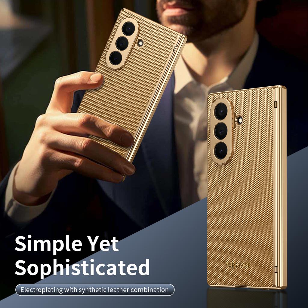 Роскошный складной чехол из ПУ-кожи для Samsung Galaxy Z Fold7 6 5 4 3 Ударопрочная защита экрана HD Закаленное стекло Защита шарнира