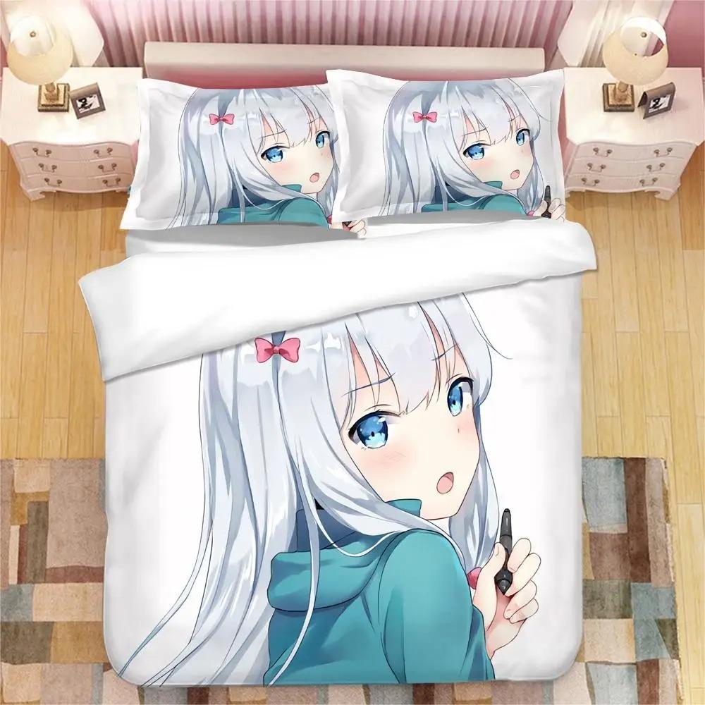 Аниме-девушка Изуми Сагири 3D-печатный комплект постельного белья King Duvet Cover Pillow Case Одеяло Cover Постельное белье Постельное белье Домашний текстиль
