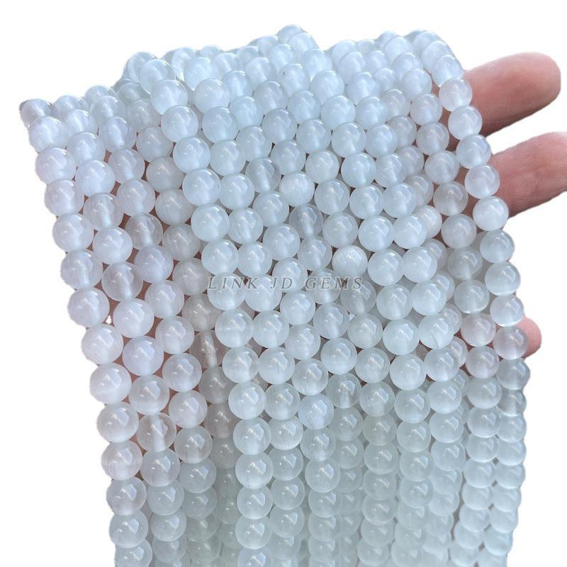 Jingde Jewelry Бусины из белого кошачьего глаза, Набор для браслета, DIY аксессуары, Круглые бусины