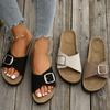 Thick-soled Sponge Slippers Women's Summer Shoes Fashionable Belt Buckle Shoes Open-toe Flip-flops