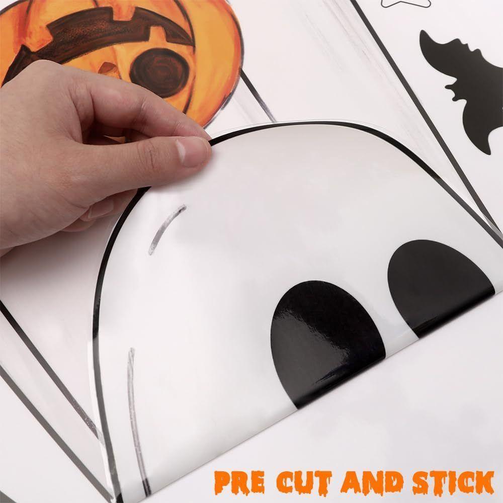 Cartoon Ghost Static Sticker Multicolor Window Stickers Ghost Stickers Shopwindow Ornament