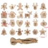 Bags Decor Ornament Number Label Wooden Pendant Christmas Advent Calendar Countdown Hanging Tags