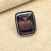 Purple Amethyst Gemstone Solid 925 Sterling Silver Promise Ring Women Jewelry