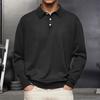 Мужская рубашка весна-осень с отложным воротником на пуговицах, свободный однотонный пуловер с длинными рукавами, повседневный формальный уличный топ для повседневной жизни, вечеринок, путешествий