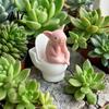 Pig Shelf Decoration Miniature Pink Toilet Figurine, Sitting on Thinking Small Figurine Statue, Cartoon Farm Animal for Home, Office, Bathroom